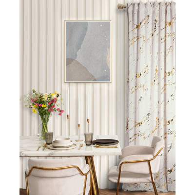 Zasłona z taśmą ENDLESS CHIC 140x270 bia/zł